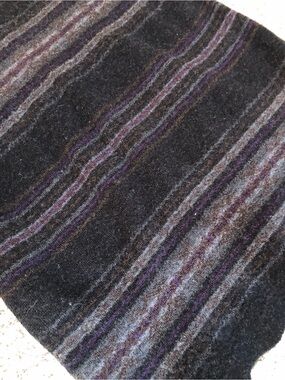 Krimson Klover Black Sweater-Dress with Subtle Purple Stripes
